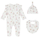 Baby Girls White & Pink Carousel Babygrow Set, 1, hi-res